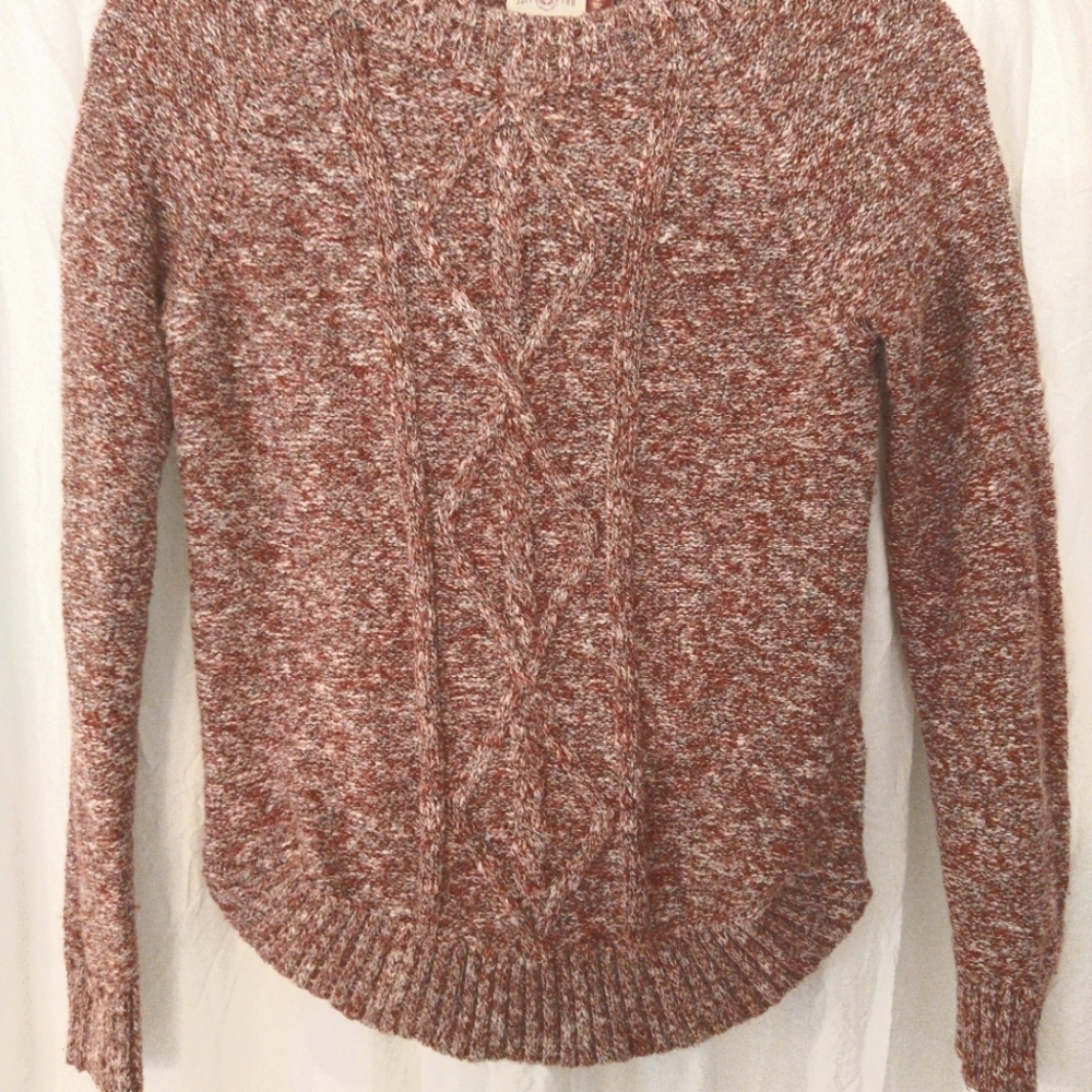 SO Red, Pink and‎ White Marbled Crew neck Sweater